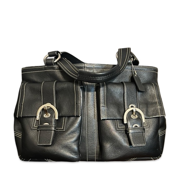 Coach Soho Business Tote Double Front Pocket Large Shoulder Satchel in Black - Picture 16 of 16